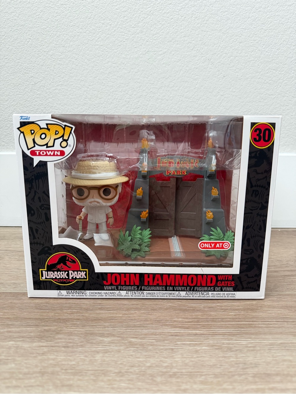 Funko Pop! Town John Hammond Figure with Iconic Jurassic Park Gates #30